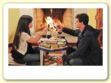 Fondue a beira da lareira